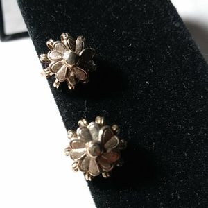 Vintage Flower Screw Back Earrings